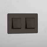 Dubbele Positie Wip Schakelaar in Brons Zwart - Modern Woning Detail