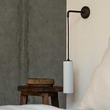 Claremont Klein Hangende Wandlamp Fijn Porselein - Brons