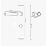 Digby Lange Plaat Verende Deurklink & WC Slot - Antiek Messing