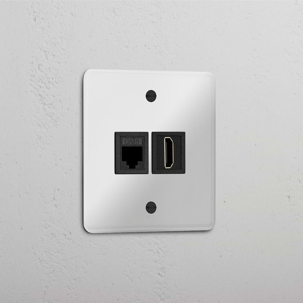 Dubbele Functionele Enkele RJ45 & HDMI Module in Doorzichtig Zwart - Veelzijdige Netwerkoplossing
