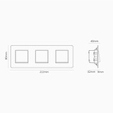 3x Wissel-Wipschakelaar (Drievoudige Afdekplaat) - Doorzichtig / Antiek Messing (Wit Inzetstuk)