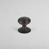 Bronze Poplar Fixed Door Knob on White Background
