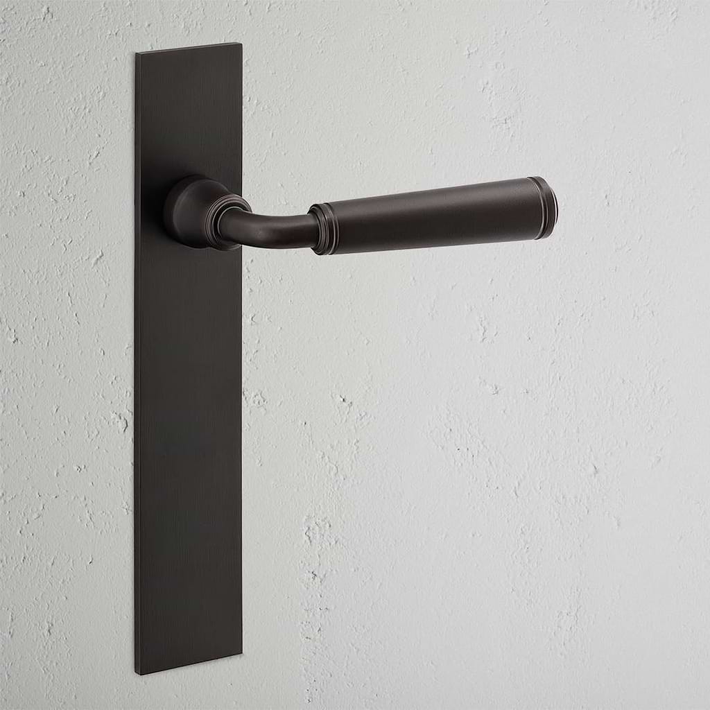 Digby Long Plate Sprung Door Handle – Bronze  