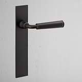 Digby Long Plate Sprung Door Handle – Bronze  