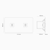 2x USB-C 30W Voedingsmodule (Dubbele Afdekplaat) - Antiek Messing (Wit Inzetstuk)