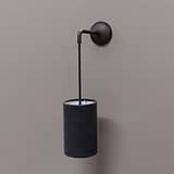 Bronze Solid Brass Hanging Wall Light with Linen Shade
