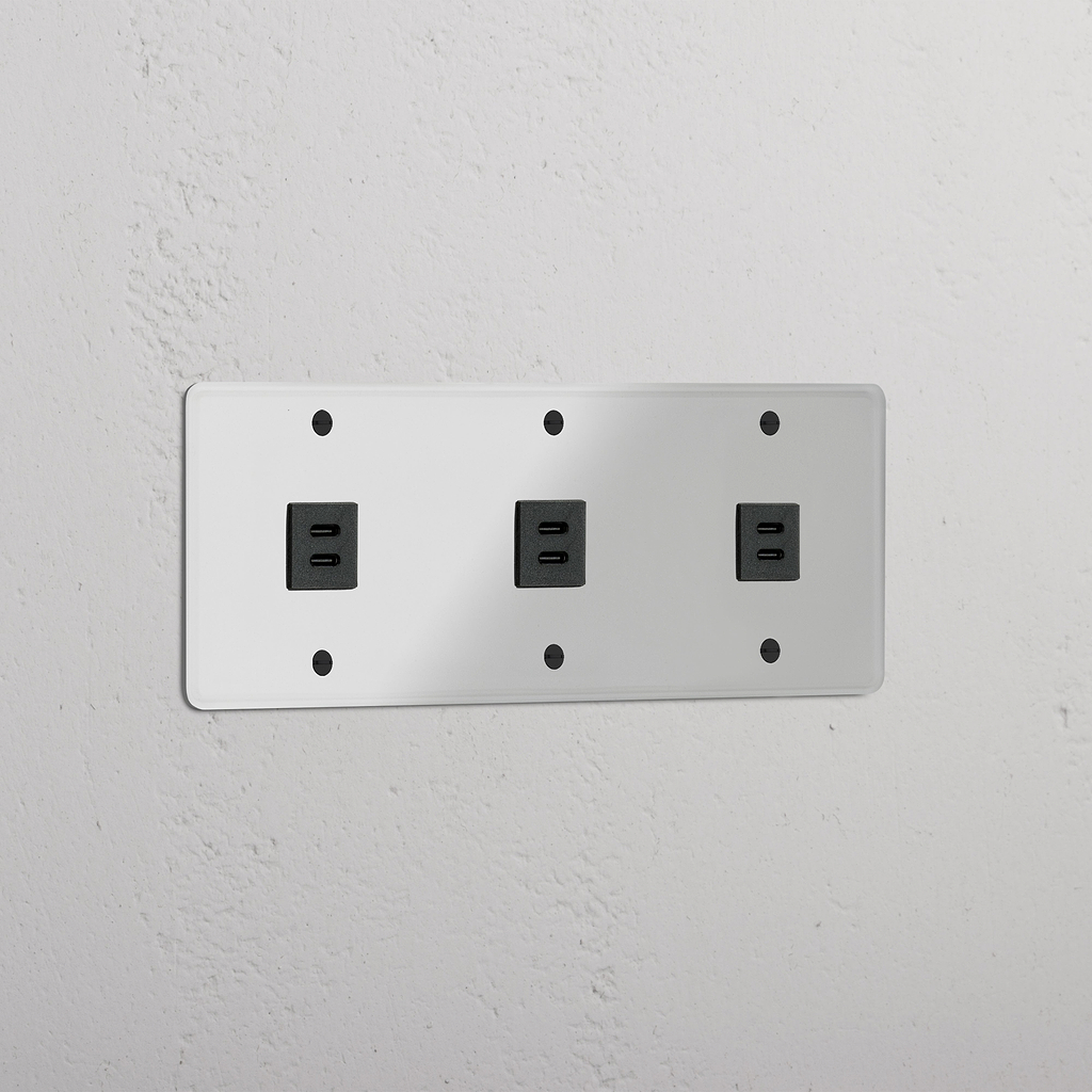 Schnelles Laden – 3x USB-Modul – Durchsichtig + Schwarz – leistungsstarke Ladelösung