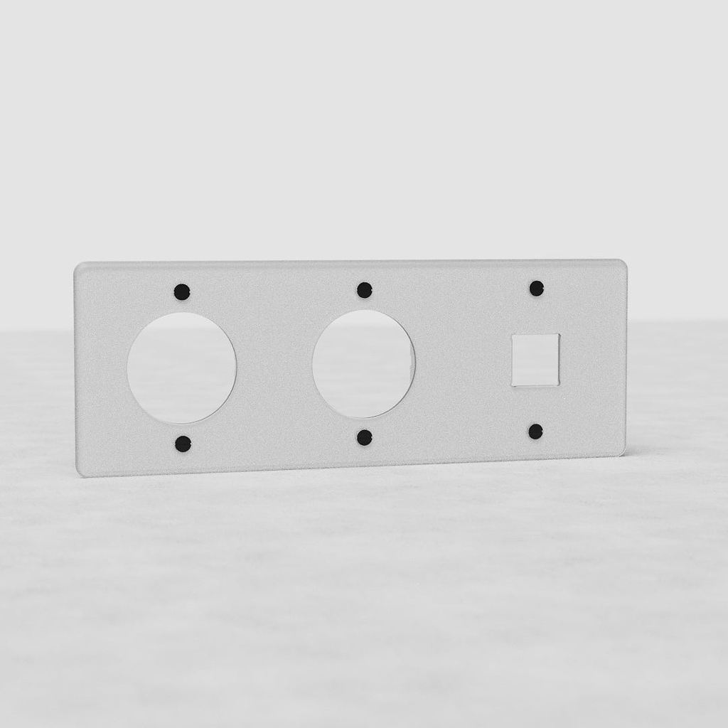 runder Dreifachrahmen für 1 Keystone & 2 Steckdoseneinsätze EU – Durchsichtig + Schwarz