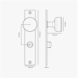 Onslow gefederter Türknauf langes Schild + Drehknopf – Antikes Messing