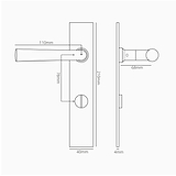 Apsley gefederter Türgriff langes Schild + Drehknopf – Antikes Messing 