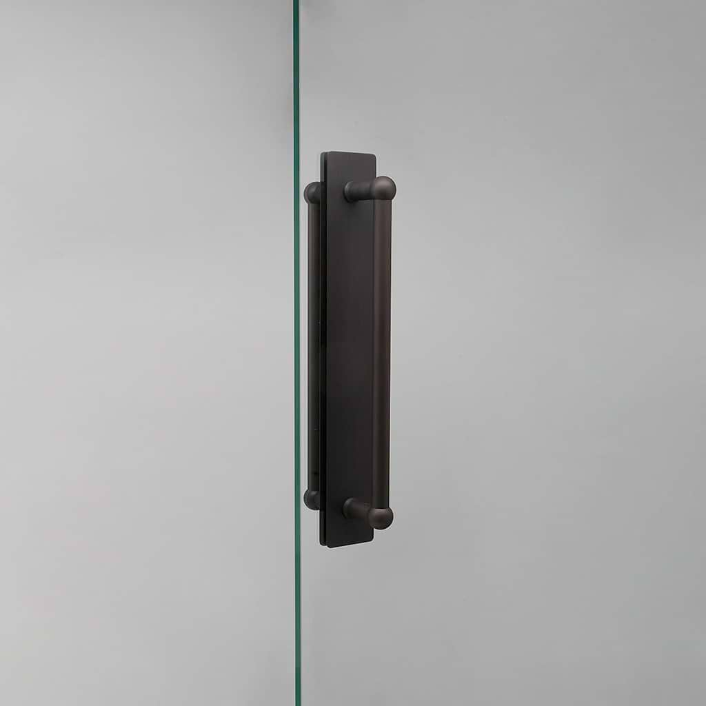 Bronze Harper Stoßgriff 2x mit Schild 320 mm – auf weißem Hintergrund