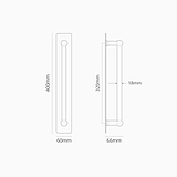 Harper Stossgriff 1x mit Schild (320 mm) – Antikes Messing