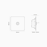 Tastschalter (Aus-Position in der Mitte) mit Kipphebel 1x in Einfachrahmen – Durchsichtig + Poliertes Nickel