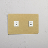 Zweifaches USB-Modul – Antikes Messing + Weiß – fortschrittliche Konnektivität