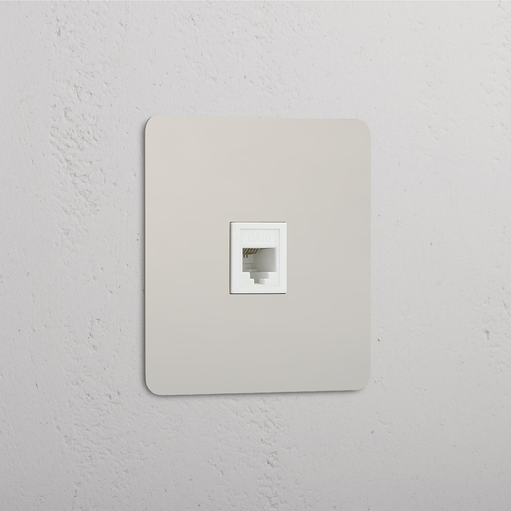 Zubehör für Netzwerkkonnektivität: RJ45-Modul – Poliertes Nickel + Weiß