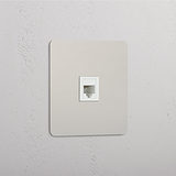 Zubehör für Netzwerkkonnektivität: RJ45-Modul – Poliertes Nickel + Weiß