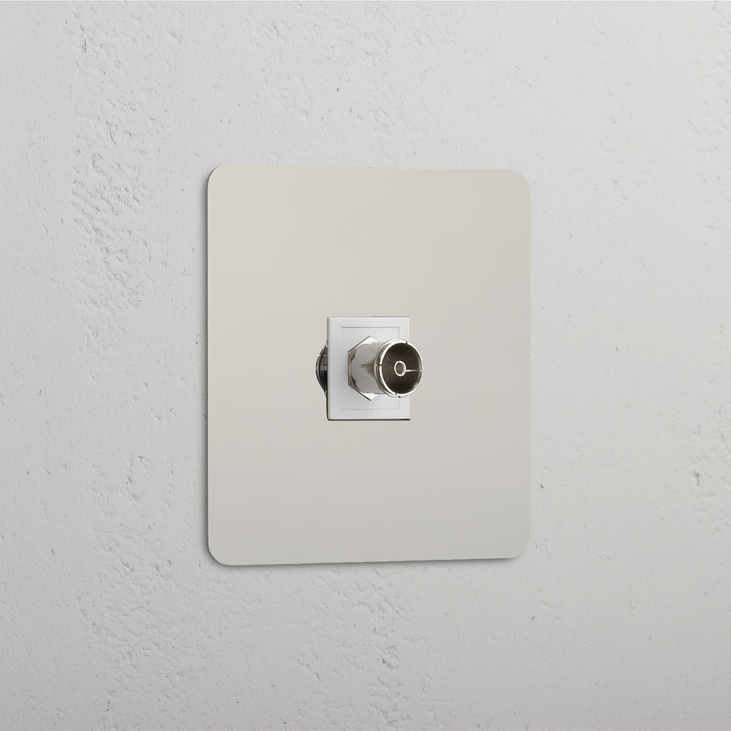 TV-Signal-Zubehör: TV-Modul – Poliertes Nickel + Weiß