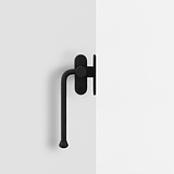 Bronze linkshändiger Flügelfenstergriff mit Drückerstift auf weißer Oberfläche, elegant und funktional.
