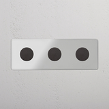 Dreifachrahmen mit 3x Mehrpunkt-Dimmerschalter – Transparent + Bronze