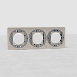 Runder Dreifachrahmen EU aus poliertem Nickel für Metallgrundplatten/Rahmen auf heller Oberfläche.