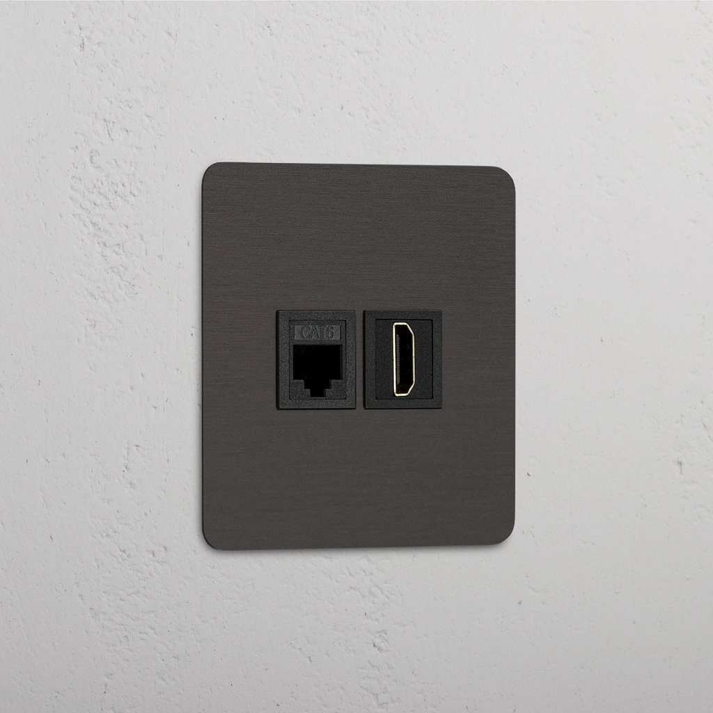 Überlegenes RJ45- und HDMI-Modul – Bronze + Schwarz – Fortschrittliche Konnektivität