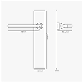 Clayton gefederter Türgriff langes Schild – Antikes Messing  