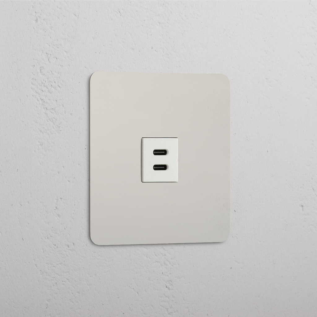 High-Speed-Ladeausgang: USB-30-W-Modul – Poliertes Nickel + Weiß
