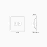 Einfachrahmen mit 2x HDMI-Anschluss – Lackierbar + Weiss