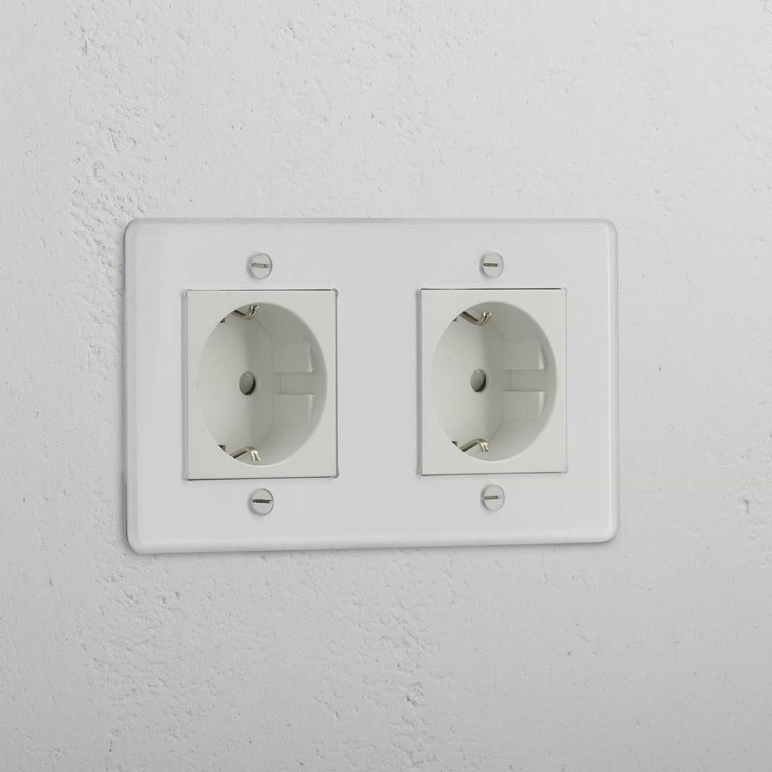 Doppel-Schuko-Modul – Durchsichtig + Weiss – Fortschrittliche Lösung für die Stromversorgung zu Hause