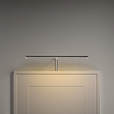 Die Harrow Bilderleuchte 400 mm in poliertem Nickel wirft weiches Licht, ideal zum Beleuchten von Kunstwerken an Wänden.