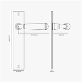 Digby fixer Türgriff langes Schild – Antikes Messing