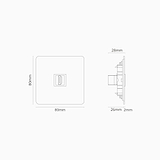 HDMI-Anschluss 1x in Einfachrahmen – Bronze + Schwarz