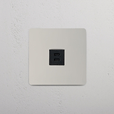 High-Speed-Ladezubehör – auf weißem Hintergrund: Nickel und Schwarz – USB-30-W-Modul