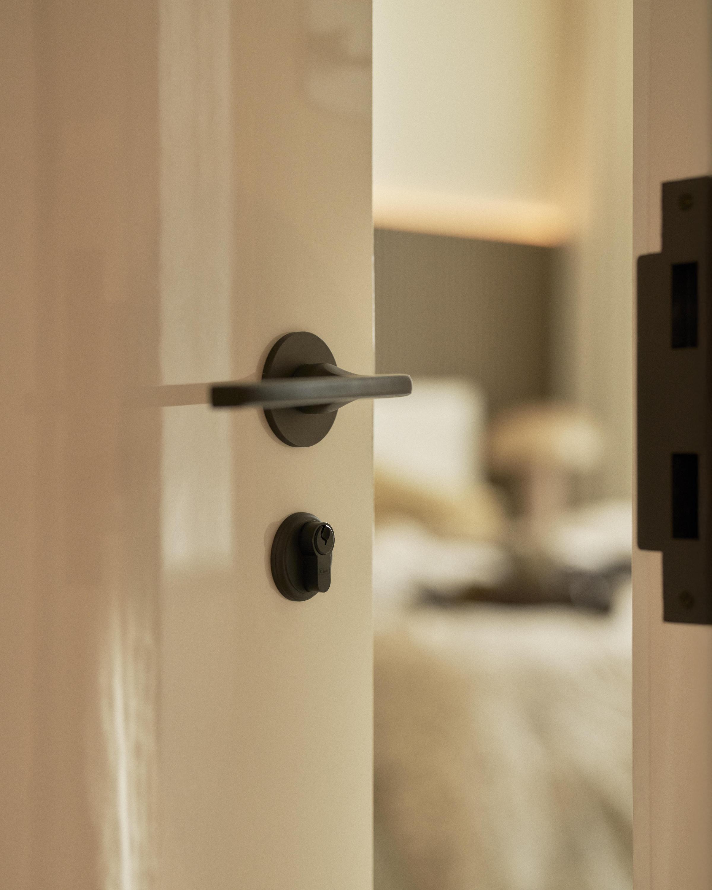 Clayton Sprung Door Handle With Flush Rose Bronze Black | Door