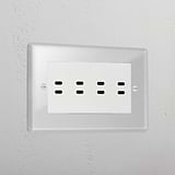 Clear 8x Usb-C Ports Designer Socket White