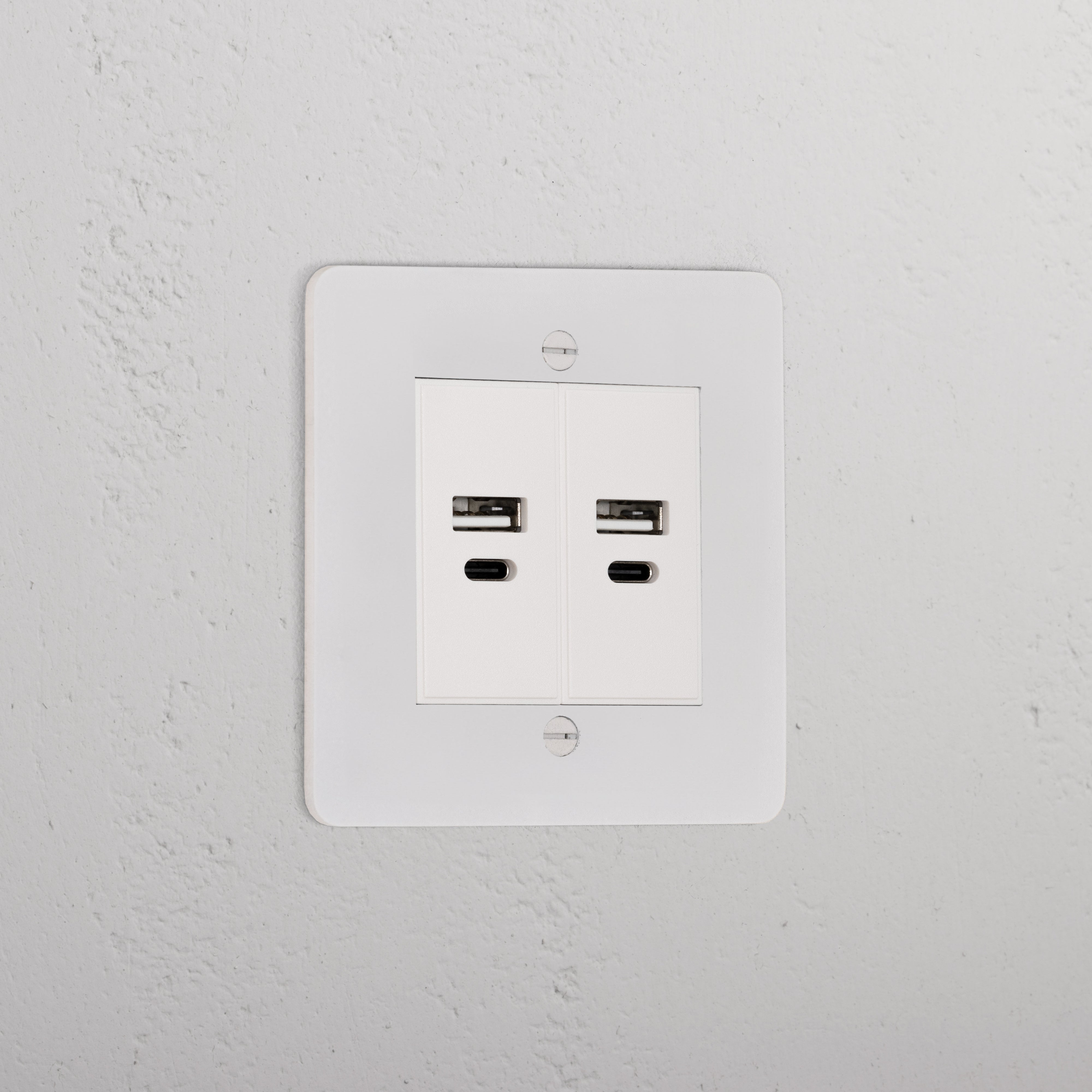 2x USB A+C Socket _ Paintable White