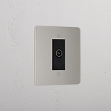 Designer Polished Nickel Tv Outlet Socket Black