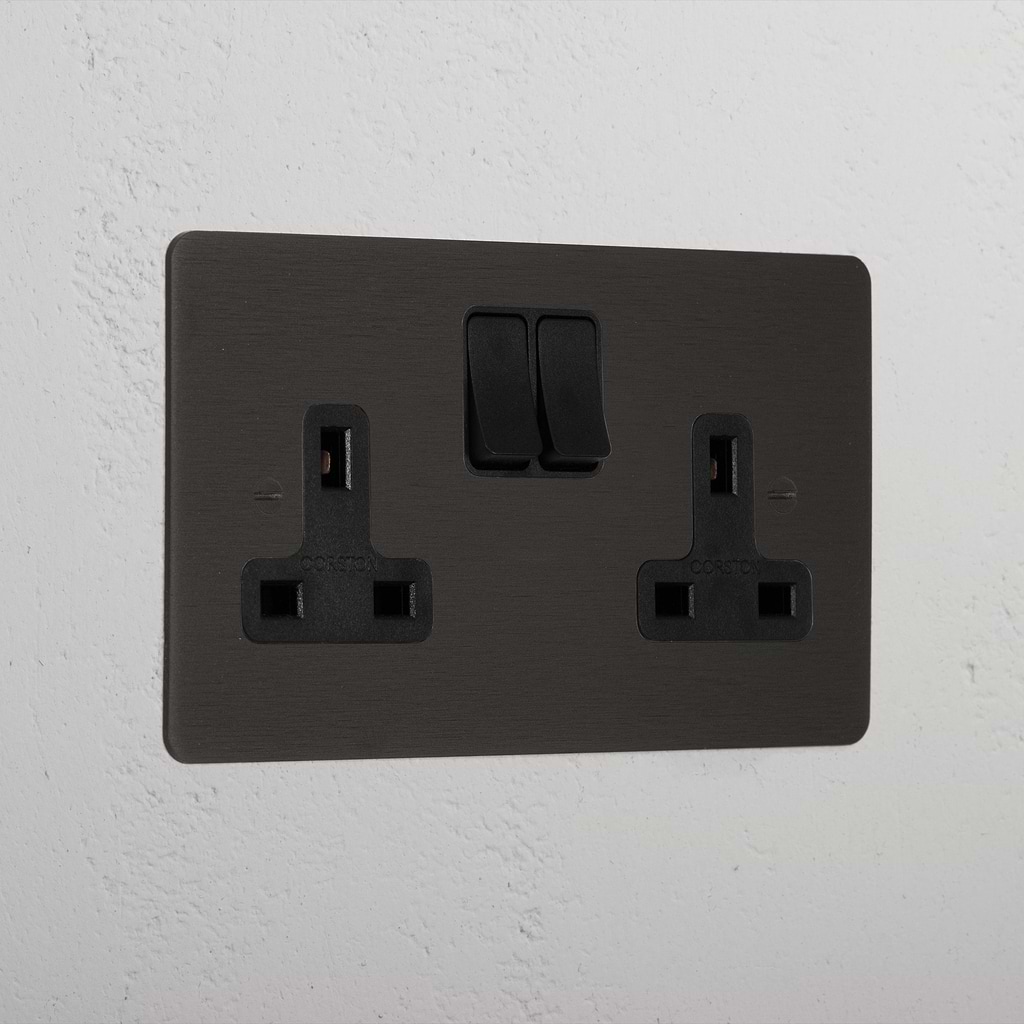 Bronze Luxury Double Socket Black