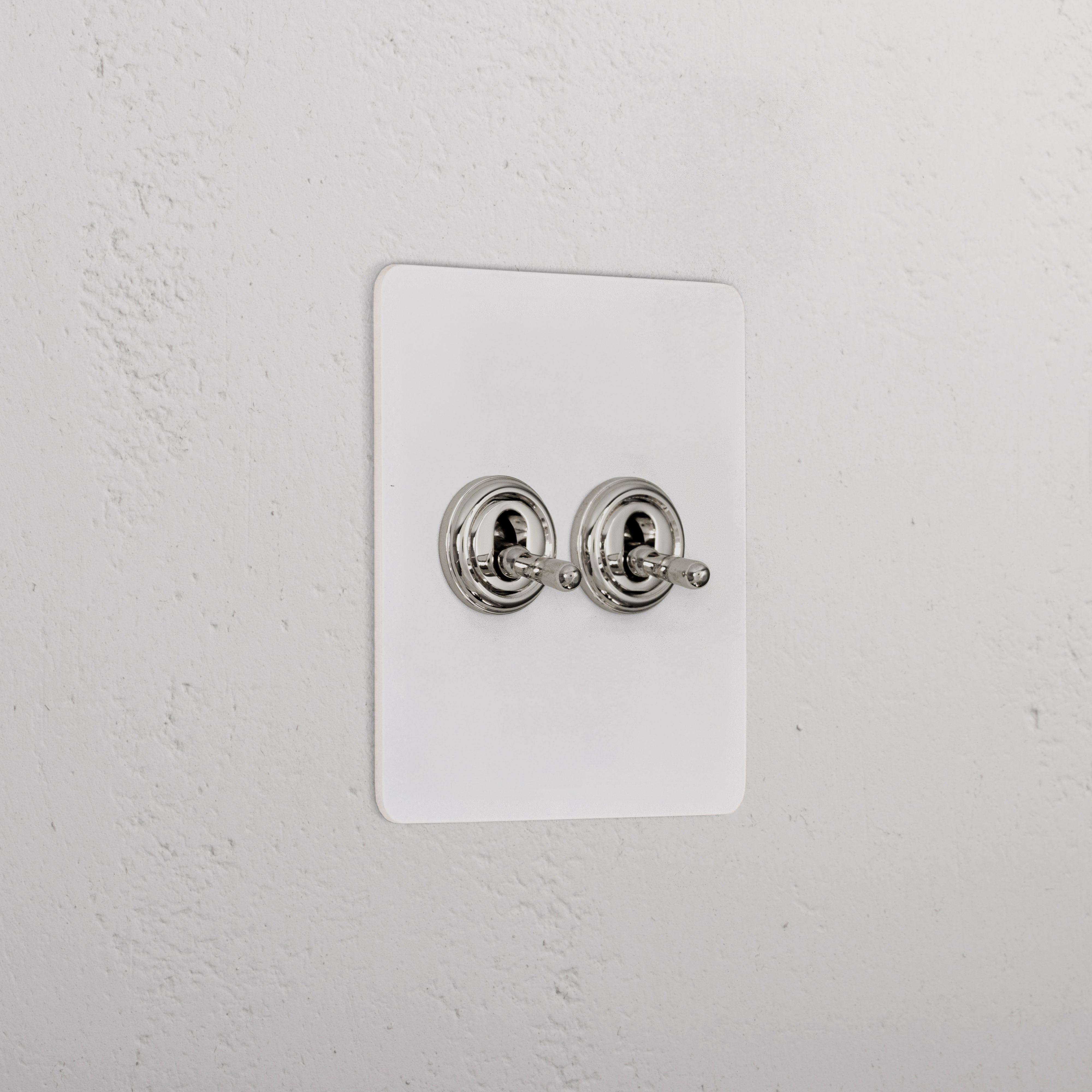 2G Two Way Toggle Slimline Switch - Paintable Polished Nickel