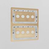 8G Switch Plate in antique brass finish for 8 switches; elegant brass switch plate design.