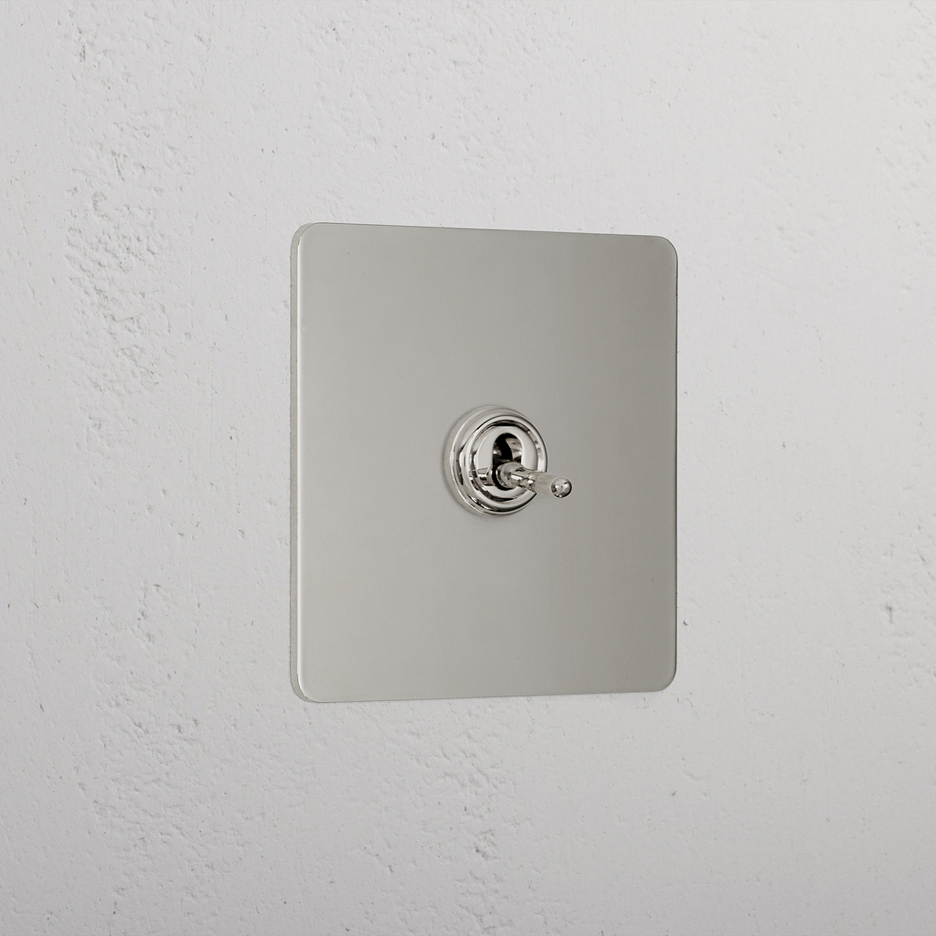 1G Retractive Toggle Switch - Polished Nickel