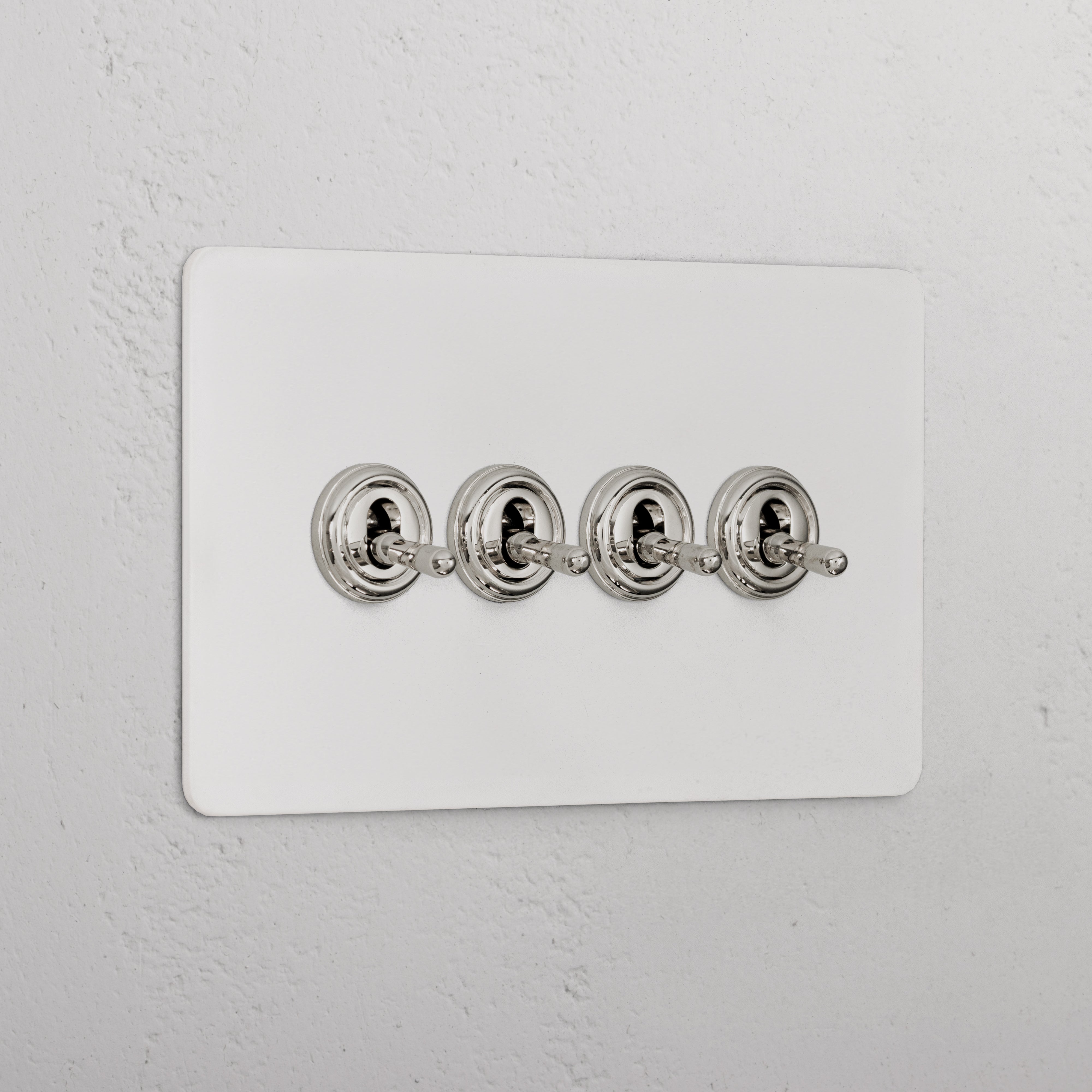 4G Two Way Toggle Switch - Paintable Polished Nickel
