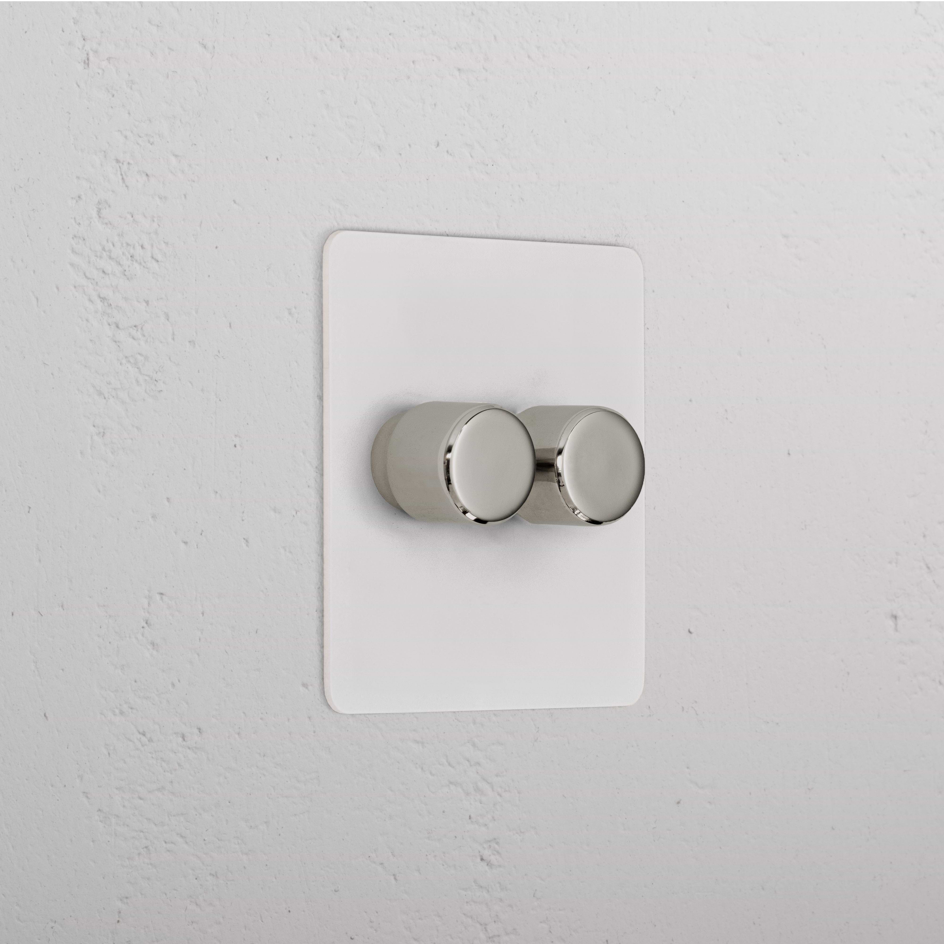 2G Dimmer Slimline Switch - Paintable Polished Nickel