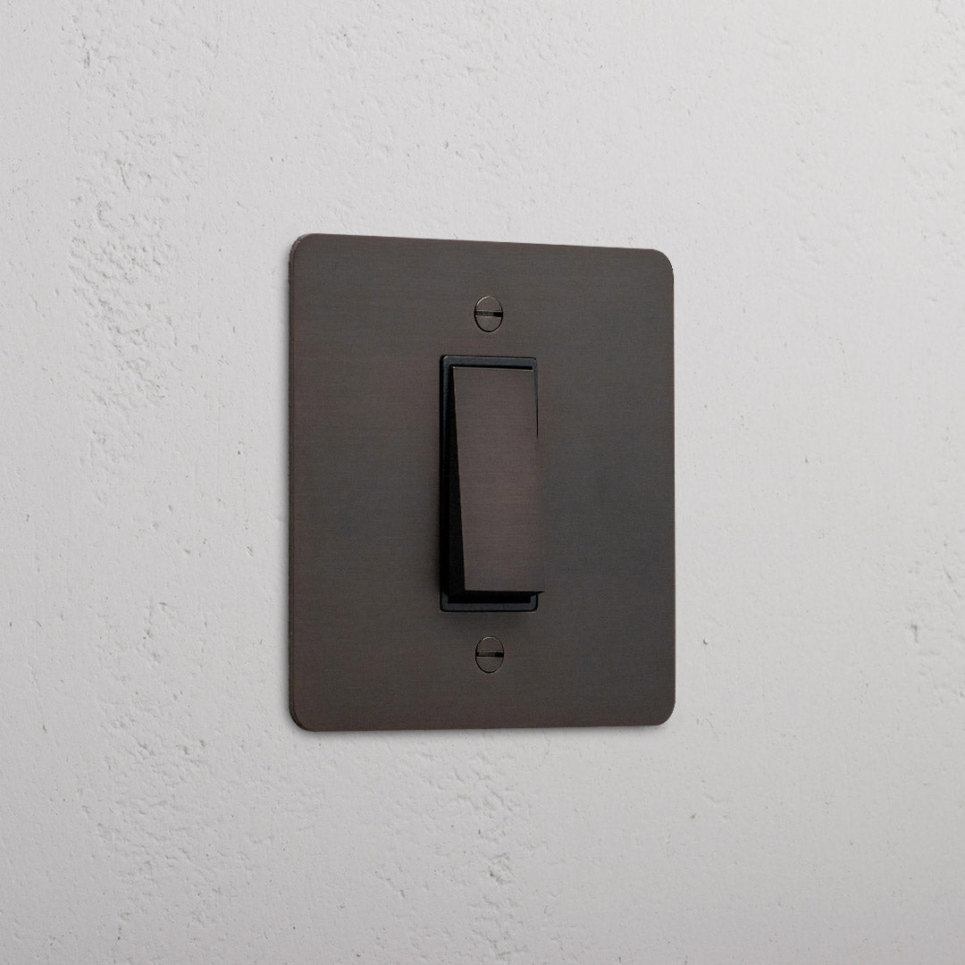 1G Centre Retractive Rocker Switch - Bronze Black