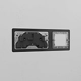 Bronze Black 1G 50mm Module & Double Socket UK Plate, stylish brass plate for modern interiors.