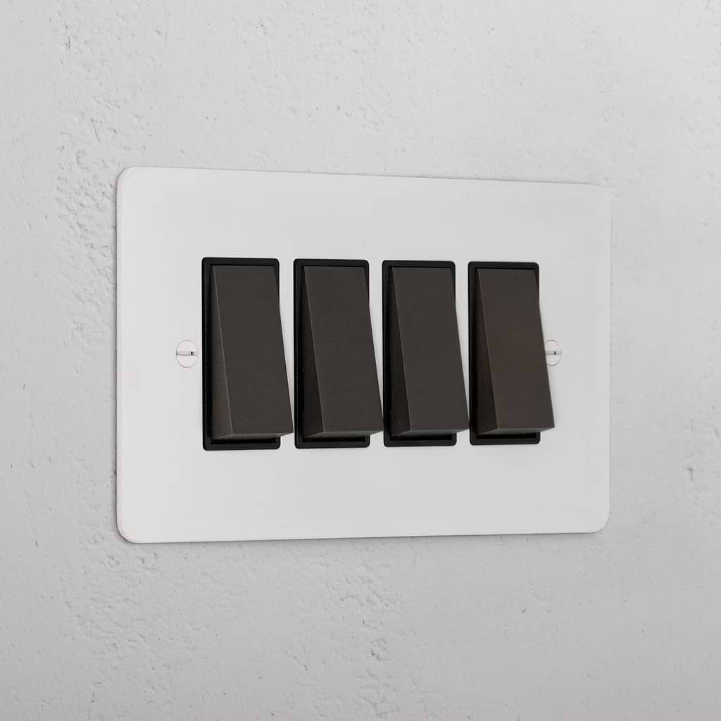 4G Two Way Rocker Switch _ Paintable Bronze Black 