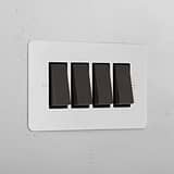 4G Two Way Rocker Switch _ Paintable Bronze Black 