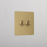 2G Intermediate Toggle Switch - Antique Brass