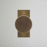 Onslow Short Plate Fixed Door Knob in Antique Brass finish, classic design for door handles with a short plate.