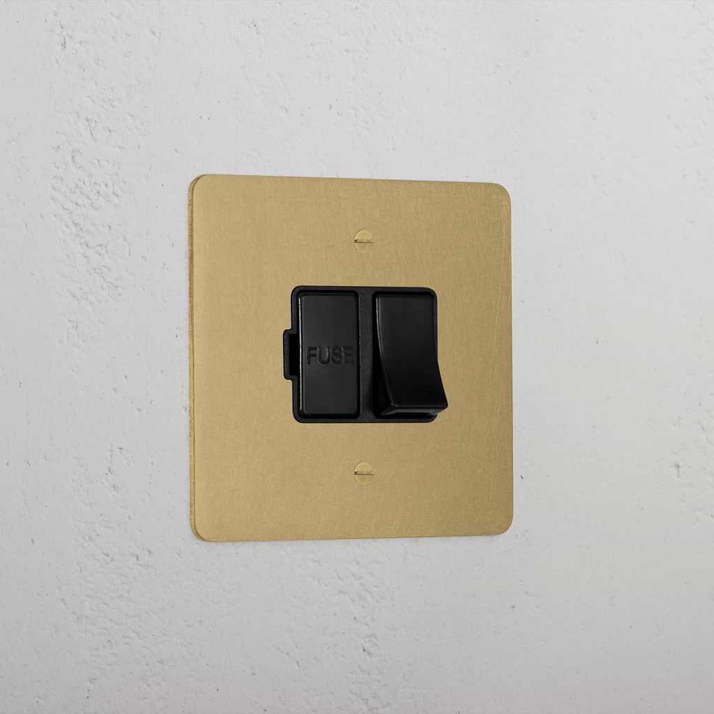 Premium Antique Brass Switched Fused Spur Black